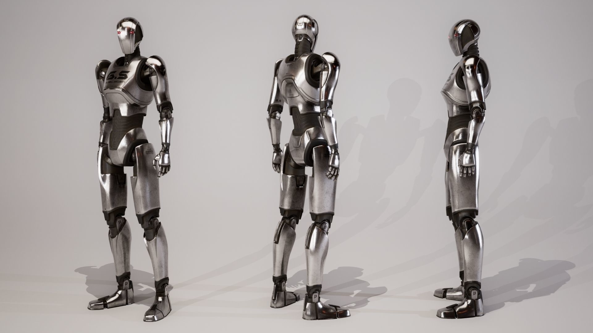 Robot 13 Low-poly 3D model_6