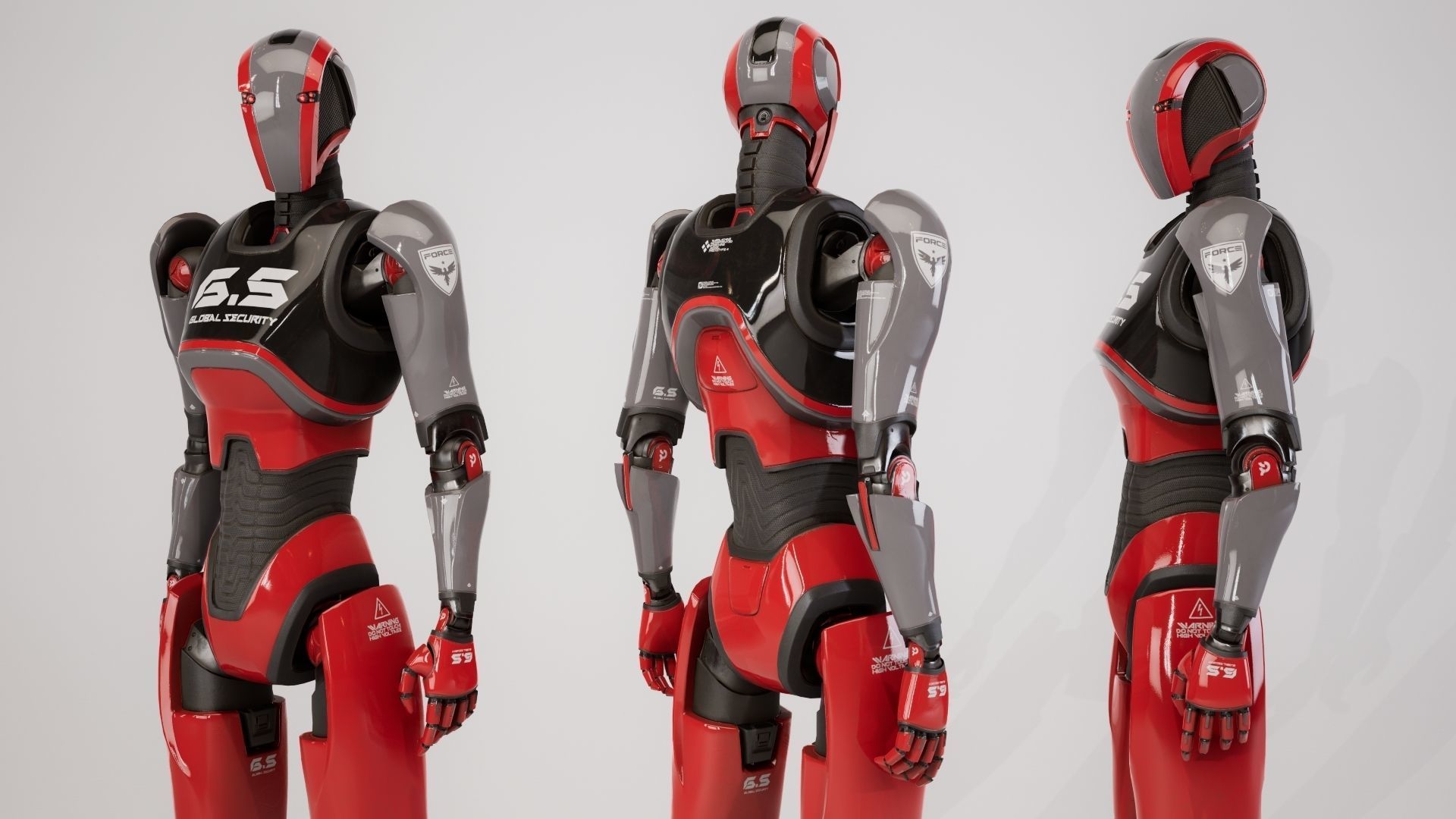 Robot 13 Low-poly 3D model_9