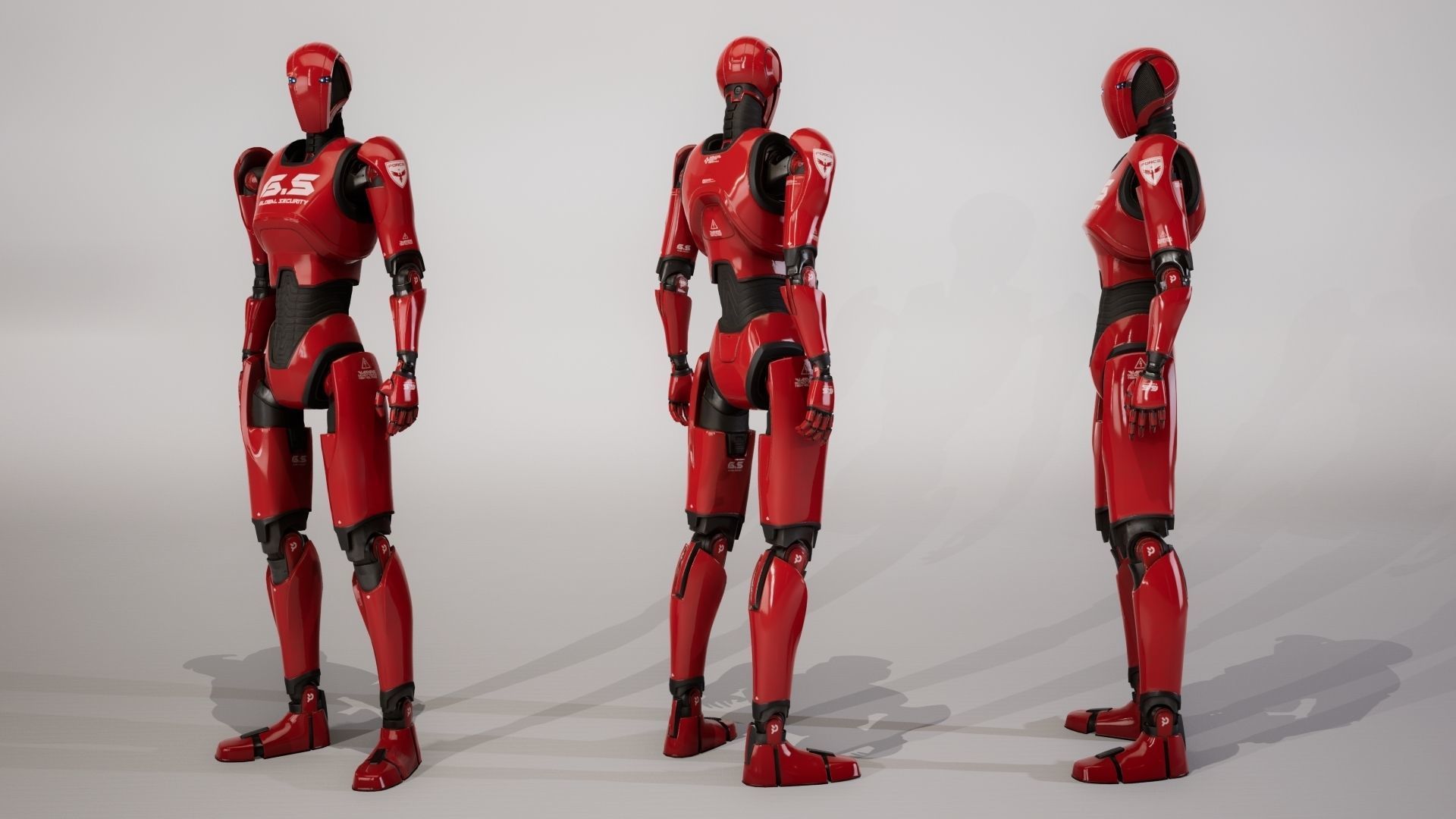 Robot 13 Low-poly 3D model_17