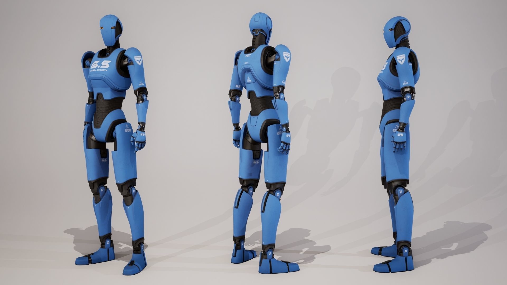 Robot 13 Low-poly 3D model_12