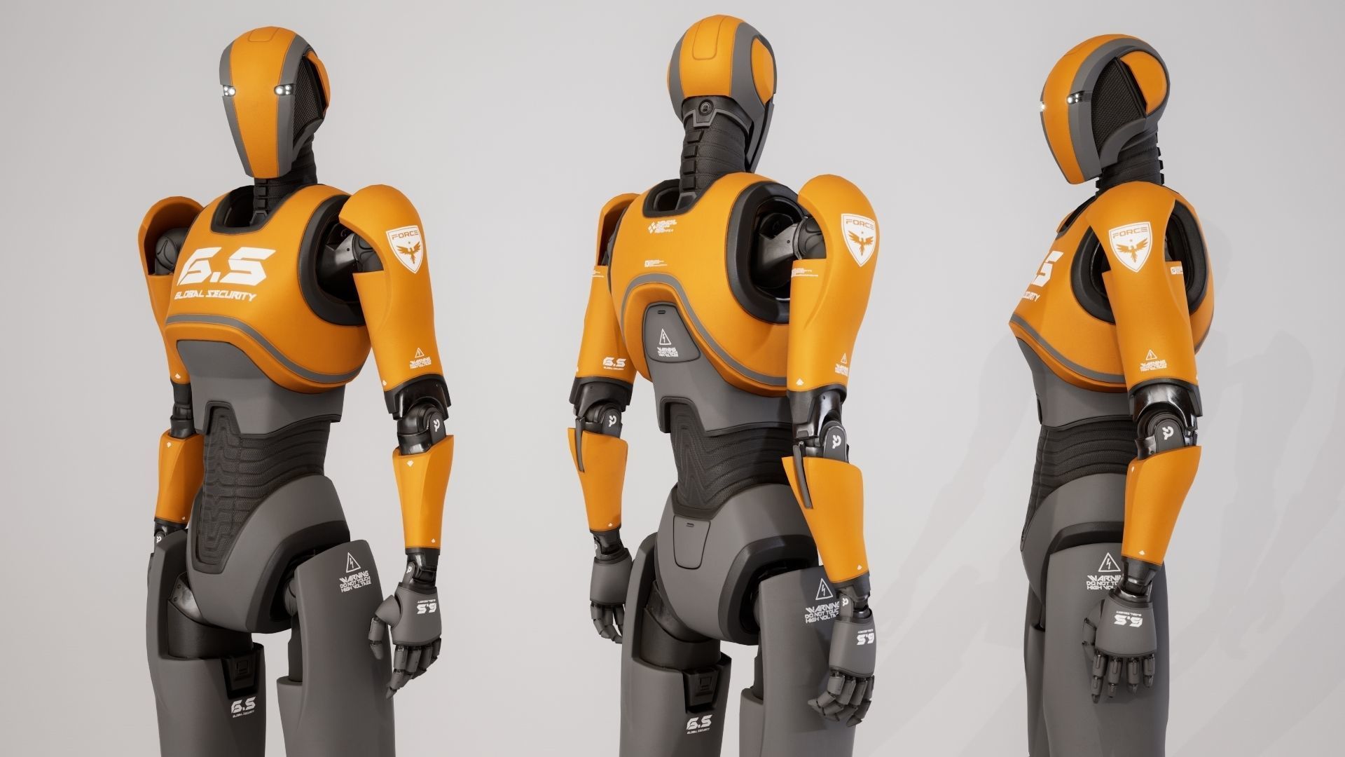 Robot 13 Low-poly 3D model_5