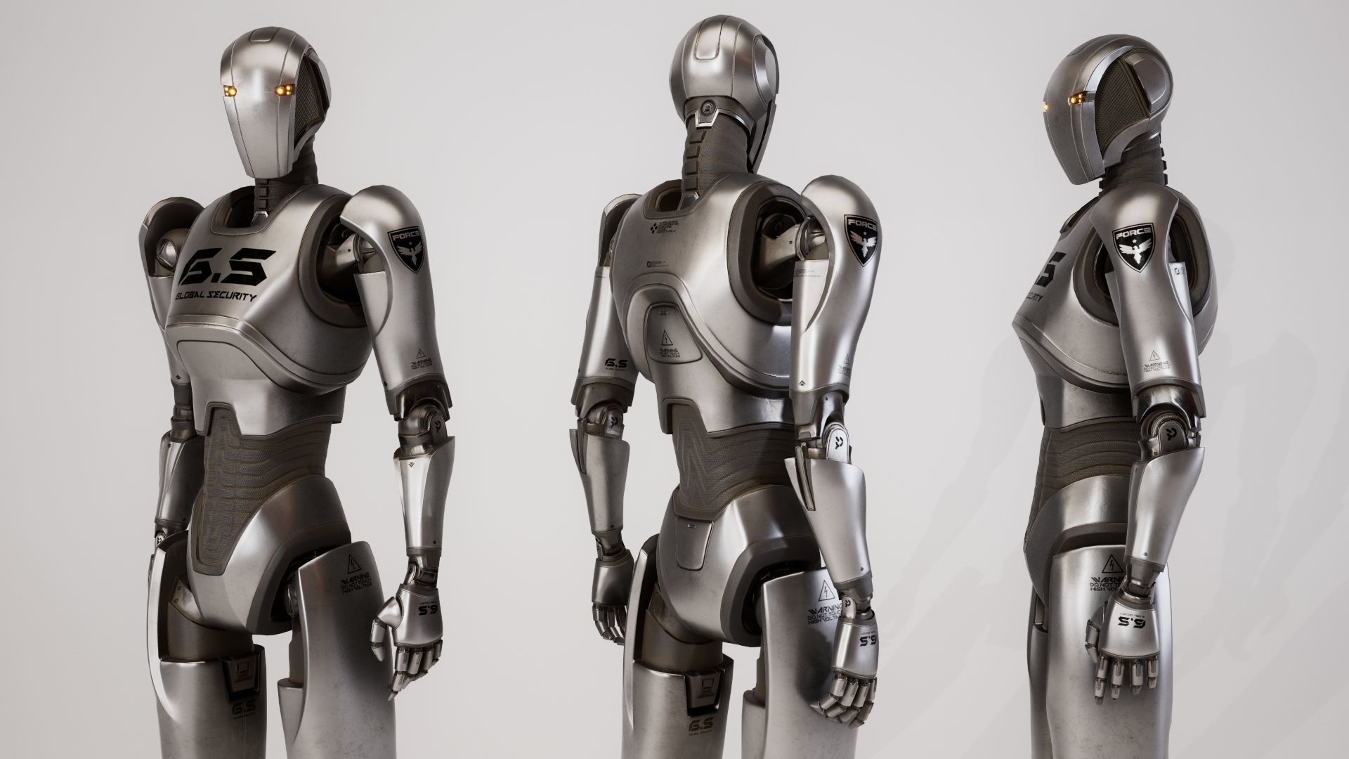 Robot 13 Low-poly 3D model_7