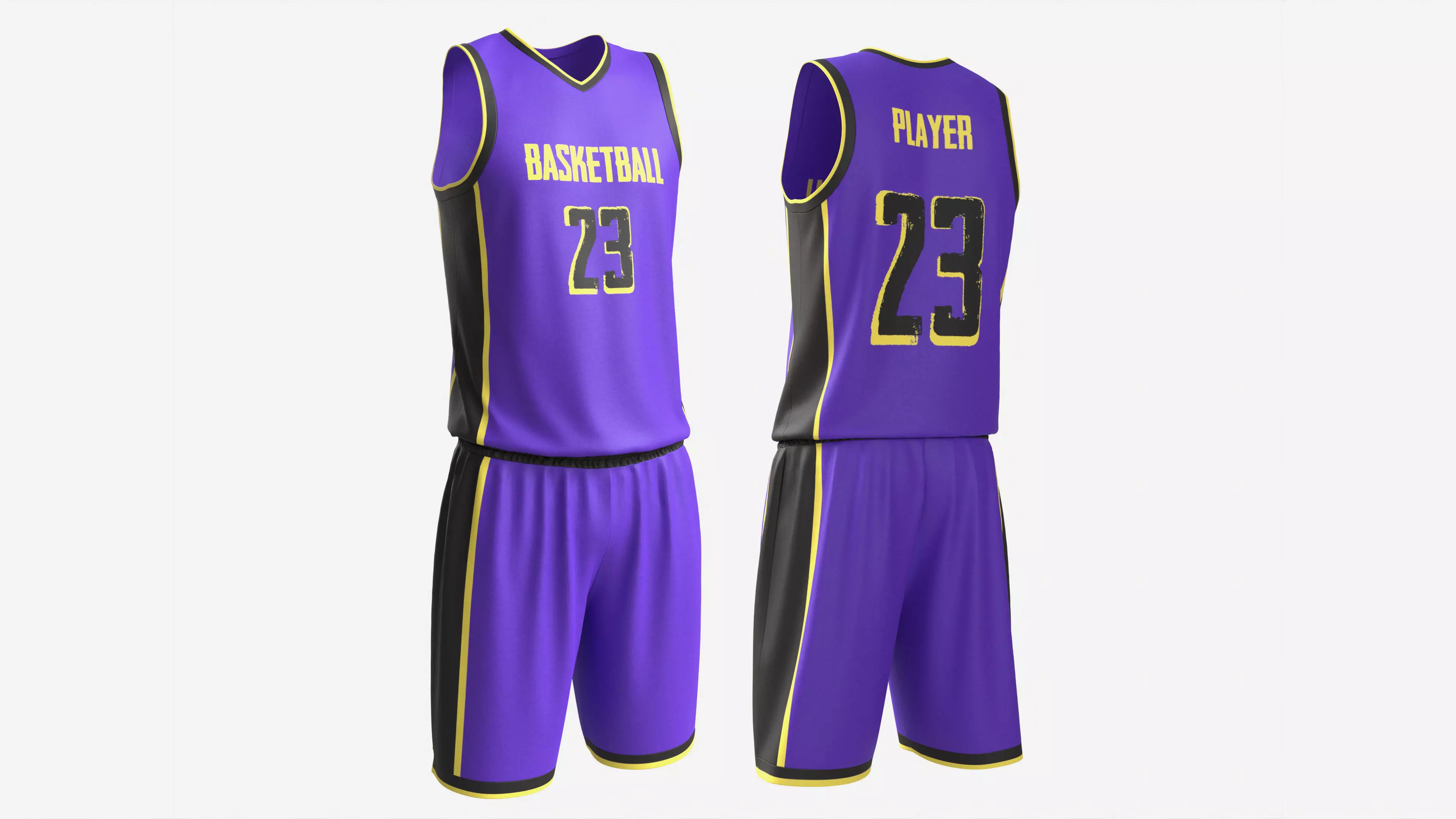 Basketball Uniform Set Purple 3D model