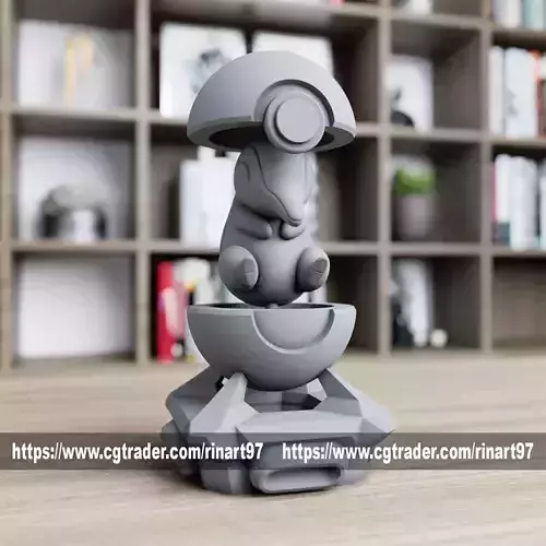 Cyndaquil in the pokeball from pokemon 3D print model