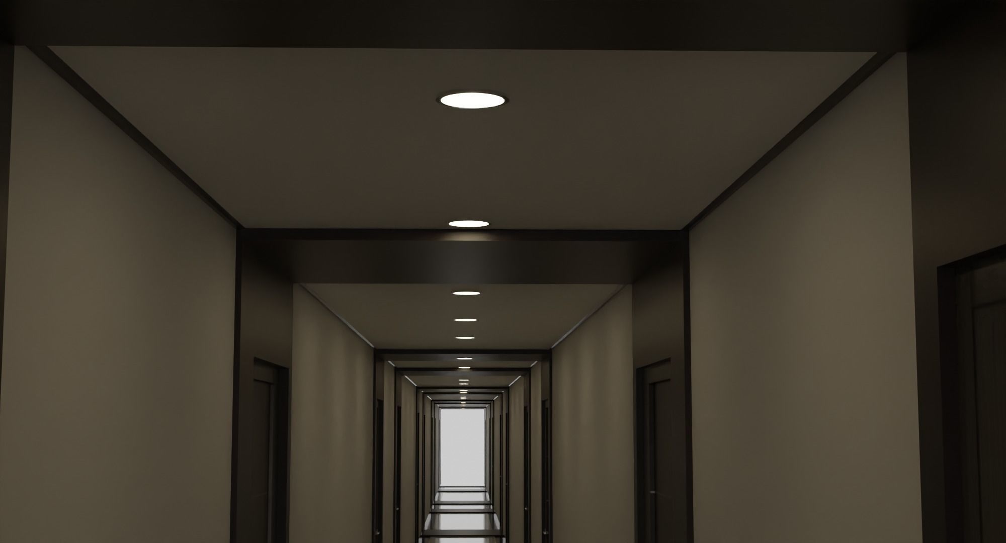 Corridor Hallway Low-poly 3D model_3