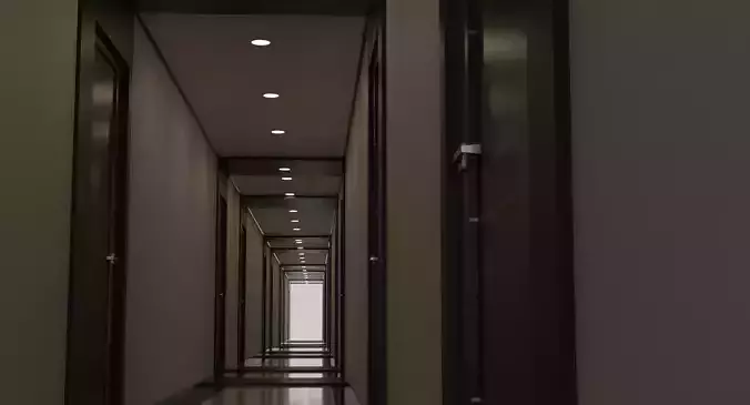 Corridor Hallway Low-poly 3D model