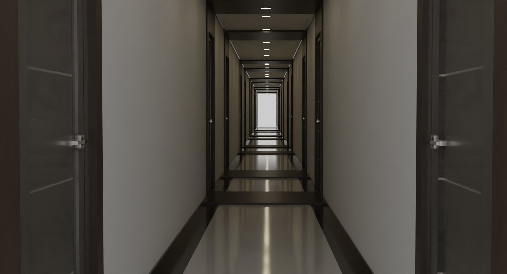 Corridor Hallway Low-poly 3D model_1