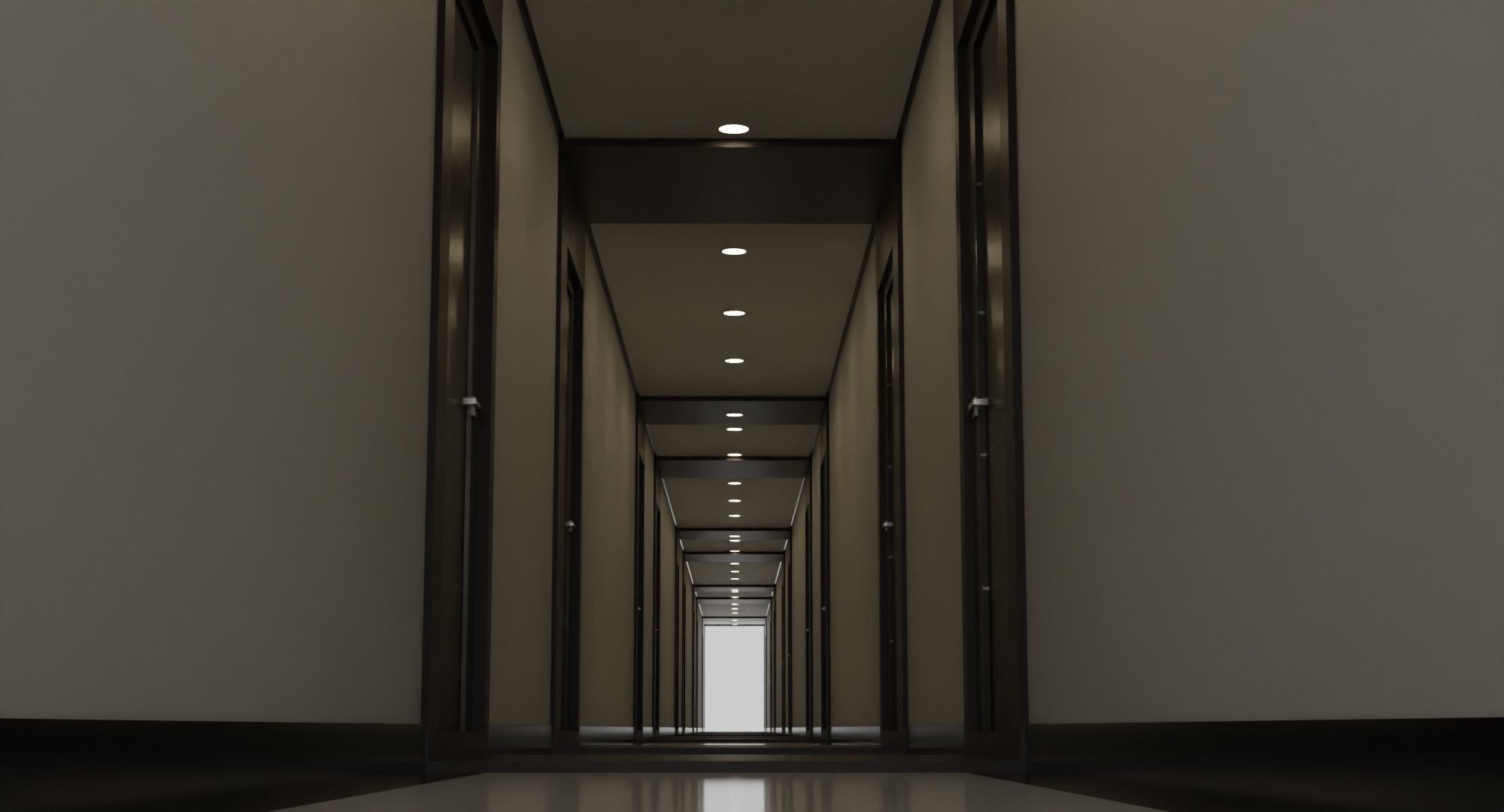 Corridor Hallway Low-poly 3D model_5