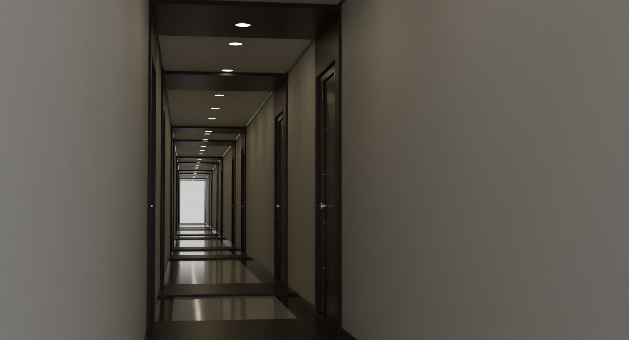 Corridor Hallway Low-poly 3D model_2