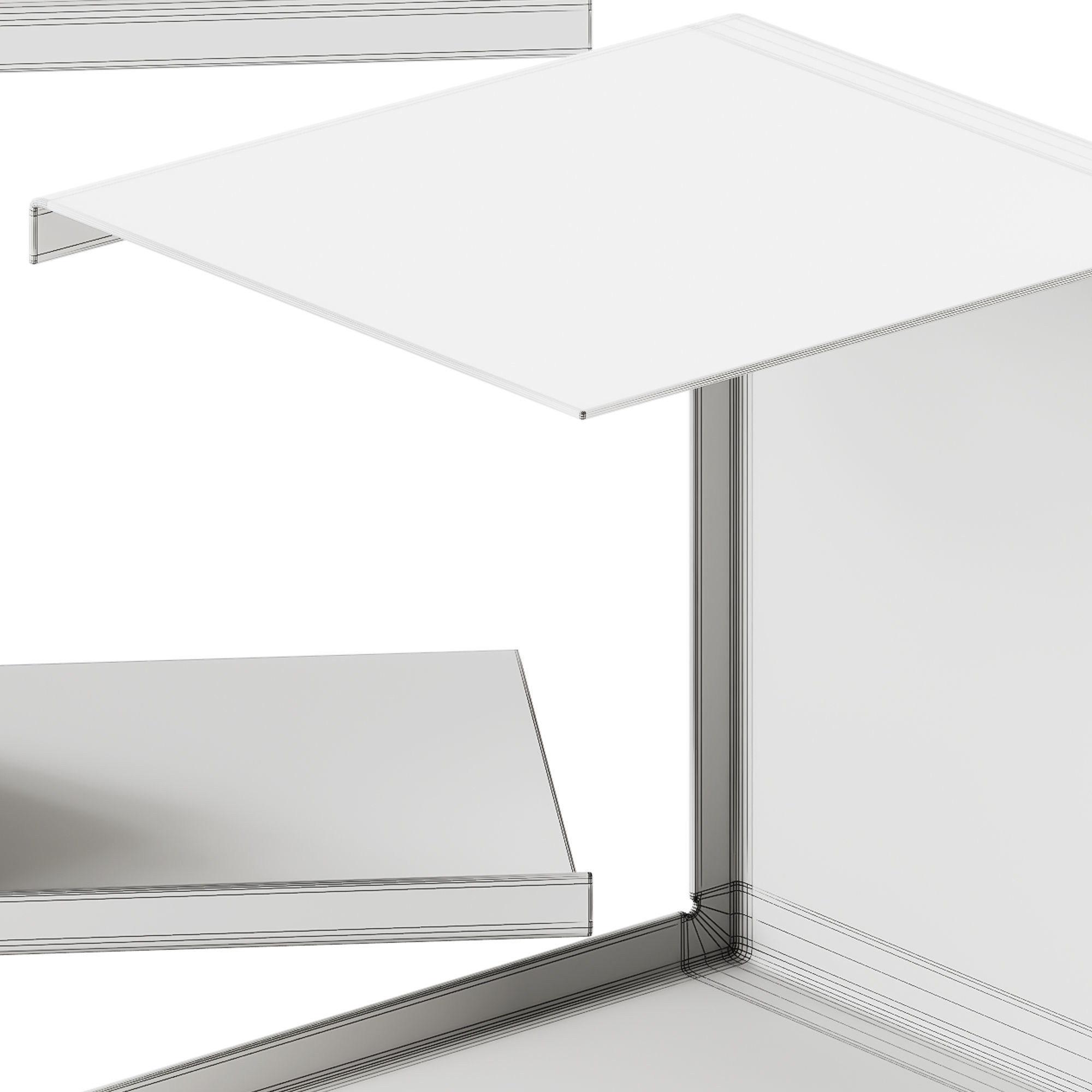 CI Steel coffee table or bedside table by Duomo Design 3D model_5