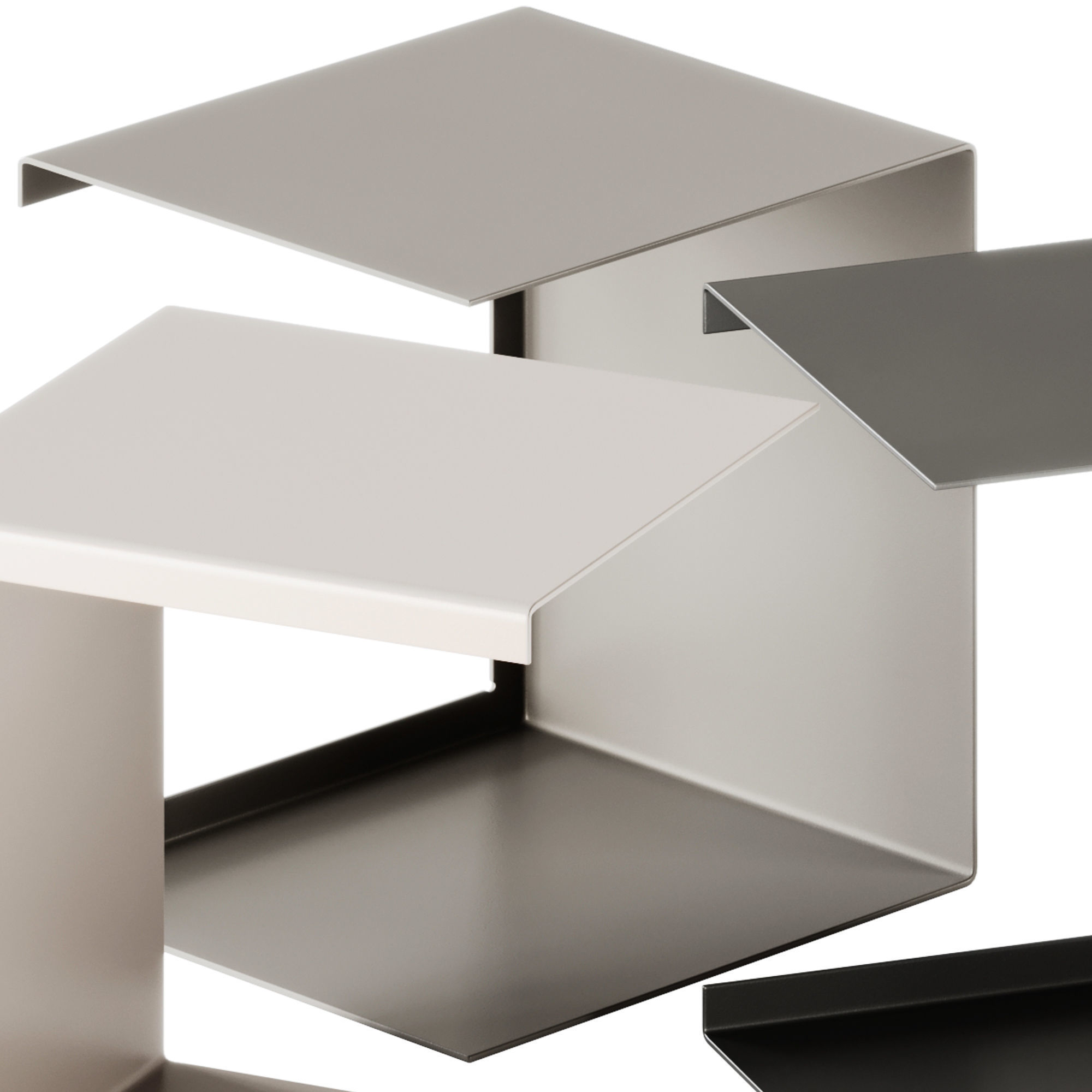 CI Steel coffee table or bedside table by Duomo Design 3D model_2