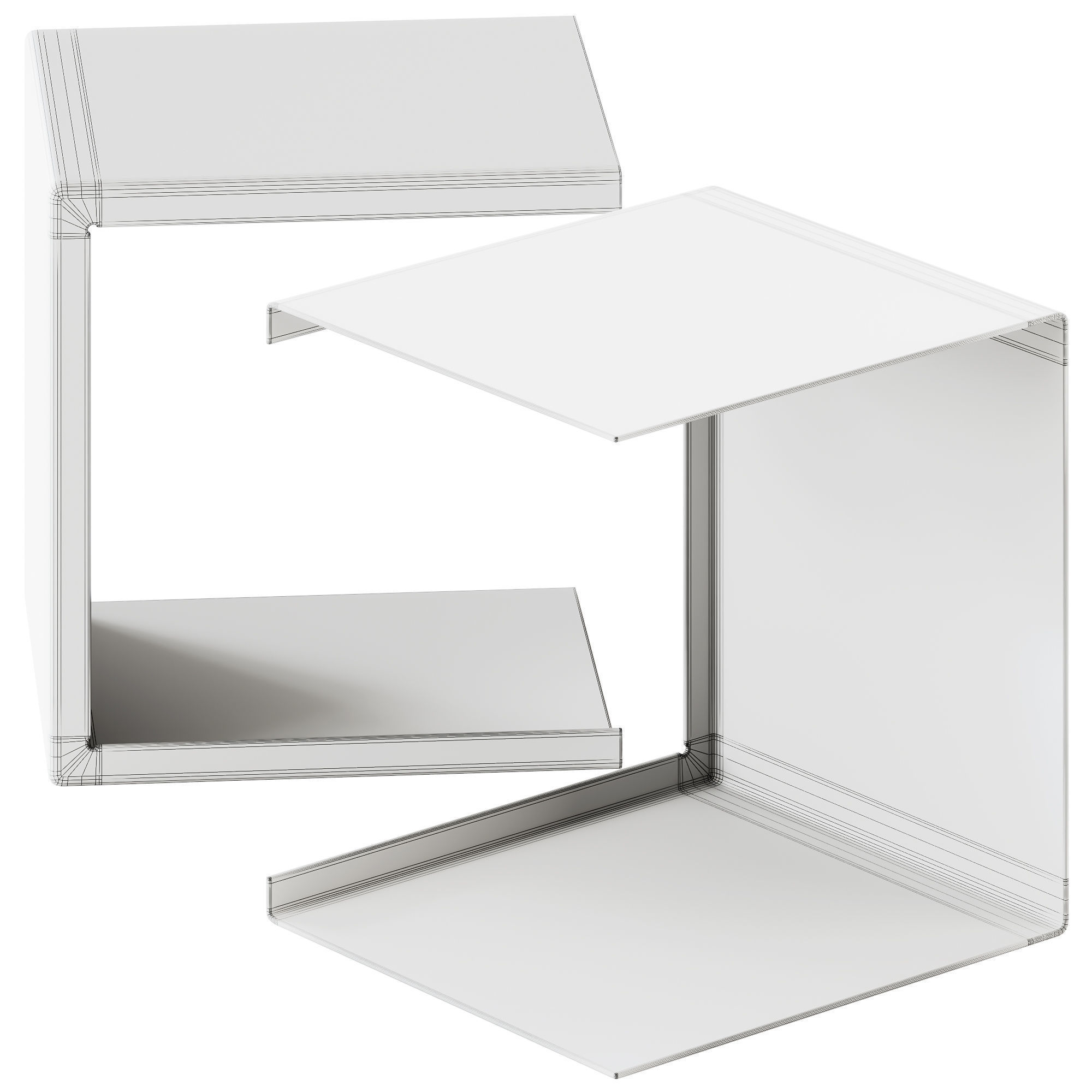 CI Steel coffee table or bedside table by Duomo Design 3D model_4