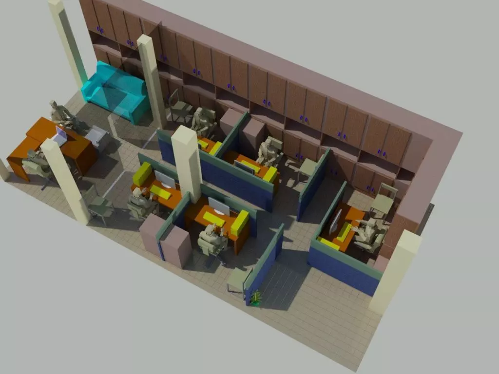 Office Design - Govt Client 3D model_0