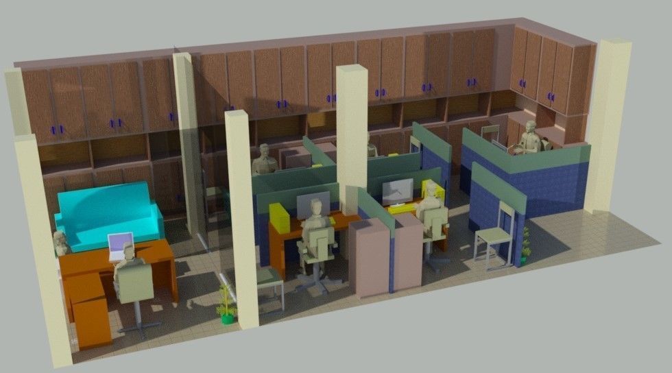 Office Design - Govt Client 3D model_2