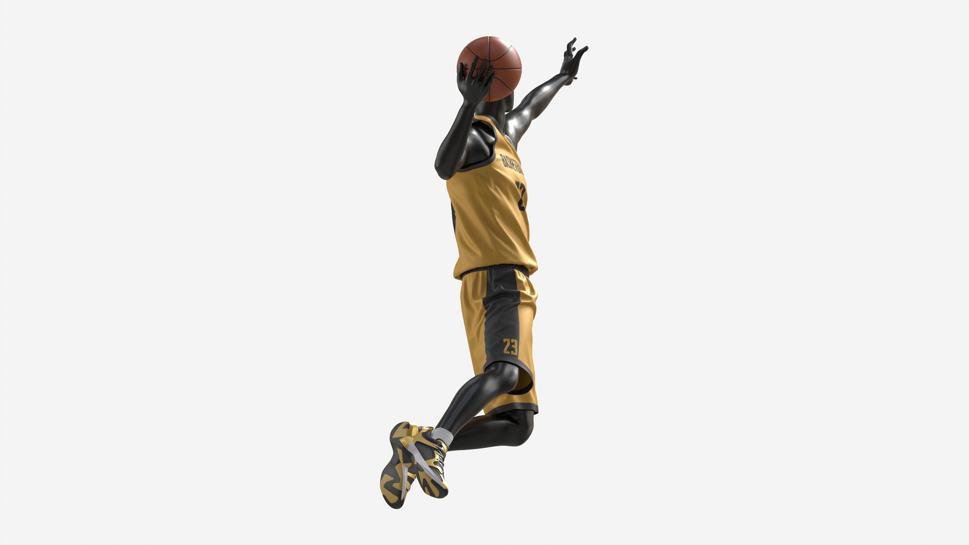 Male Mannequin in Basketball Uniform in Action 01 3D model_6