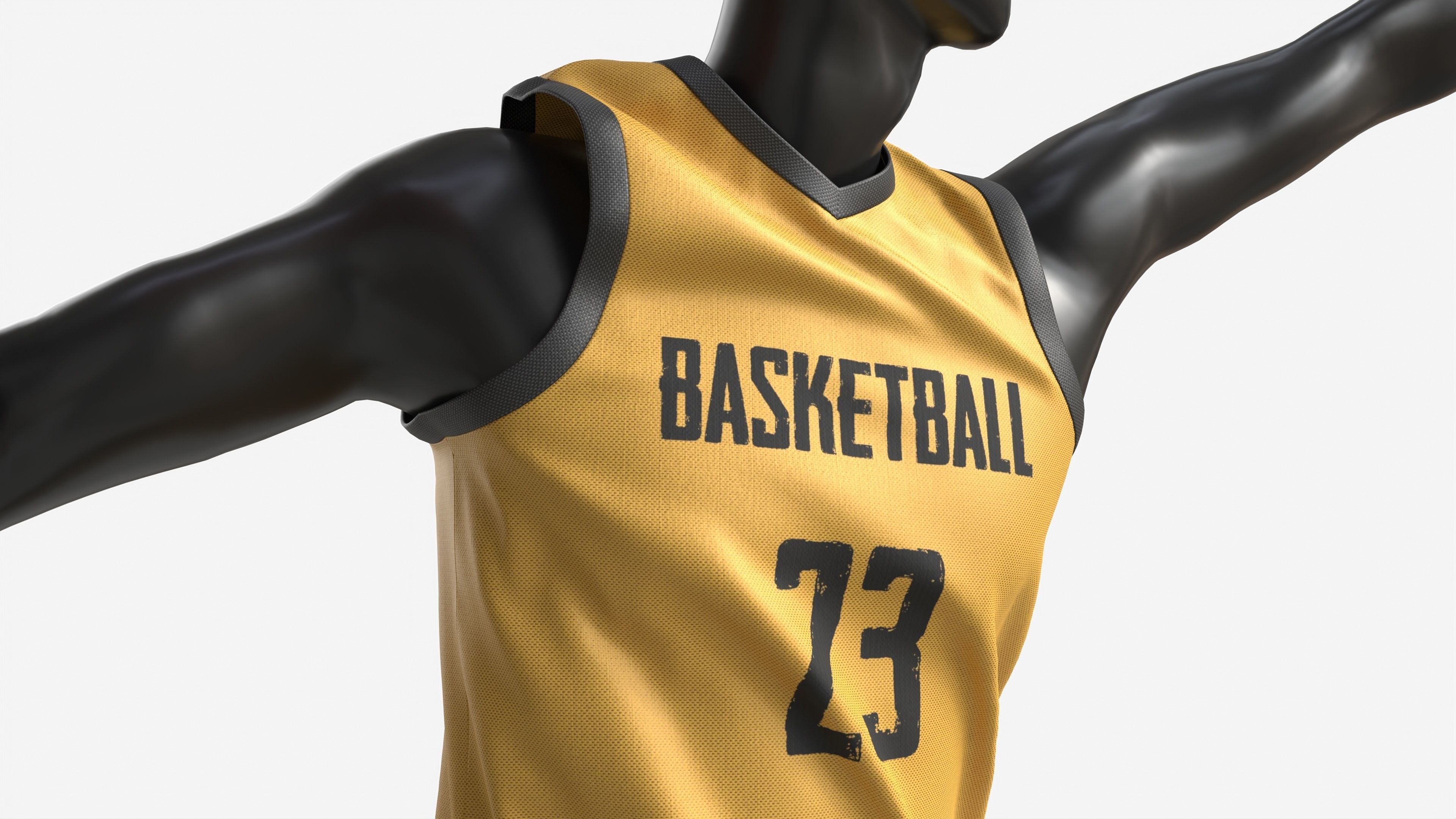 Male Mannequin in Basketball Uniform in Action 01 3D model_4