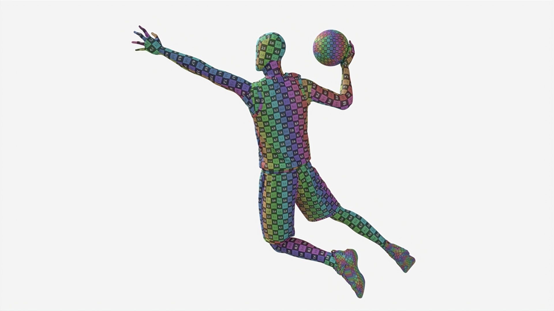 Male Mannequin in Basketball Uniform in Action 01 3D model_11