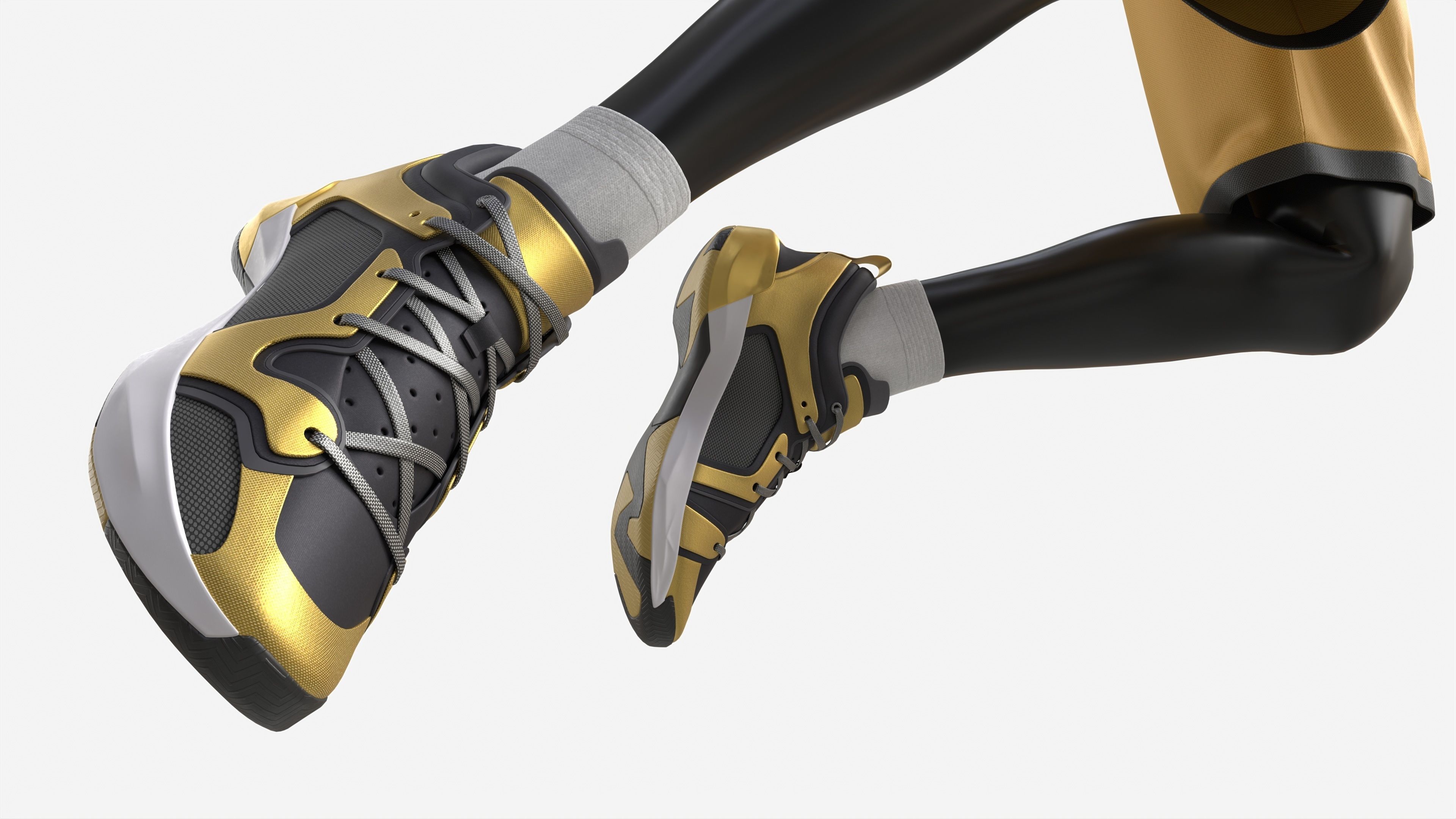 Male Mannequin in Basketball Uniform in Action 01 3D model_3