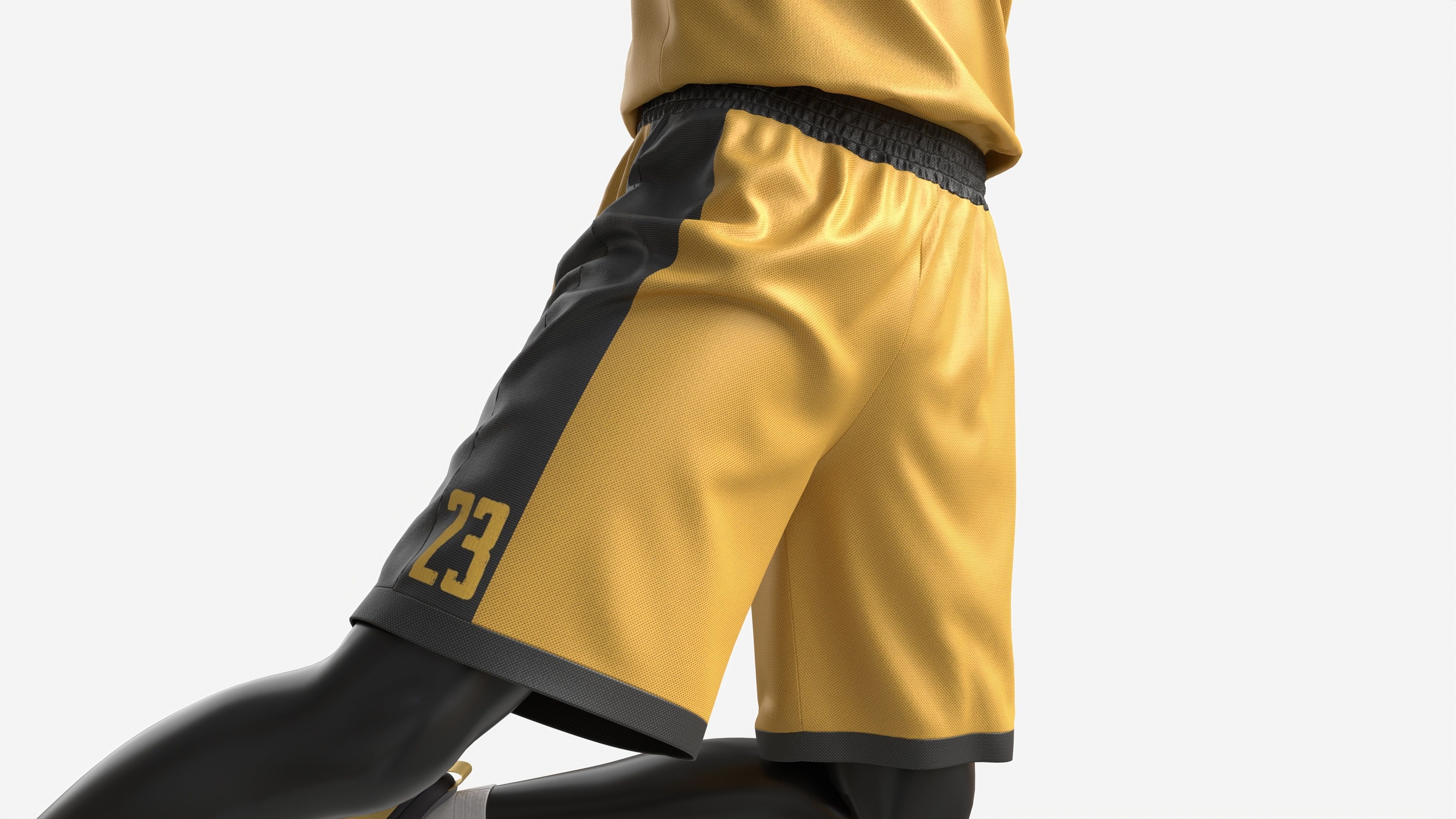 Male Mannequin in Basketball Uniform in Action 01 3D model_2