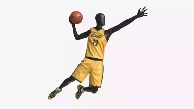 Male Mannequin in Basketball Uniform in Action 01