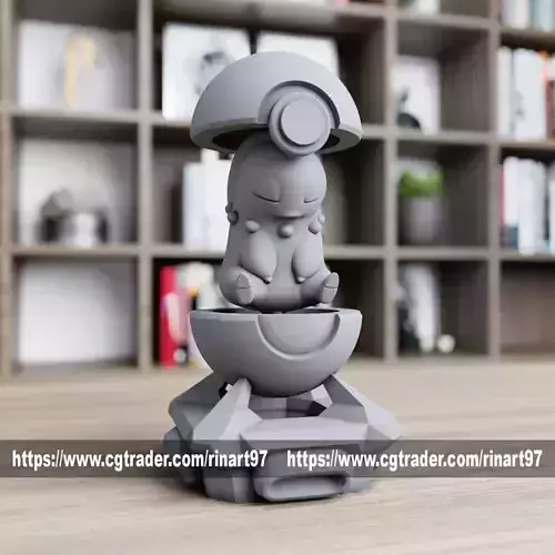 Chikorita in the pokeball from pokemon 3D print model