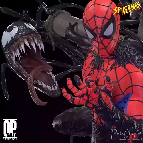 Spider-Man VS Venom Statue - 3D Print Ready