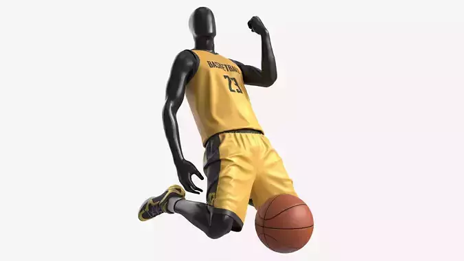 Male Mannequin in Basketball Uniform in Action 03