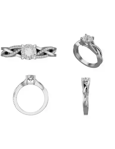 Round Ring Twist solitaire 