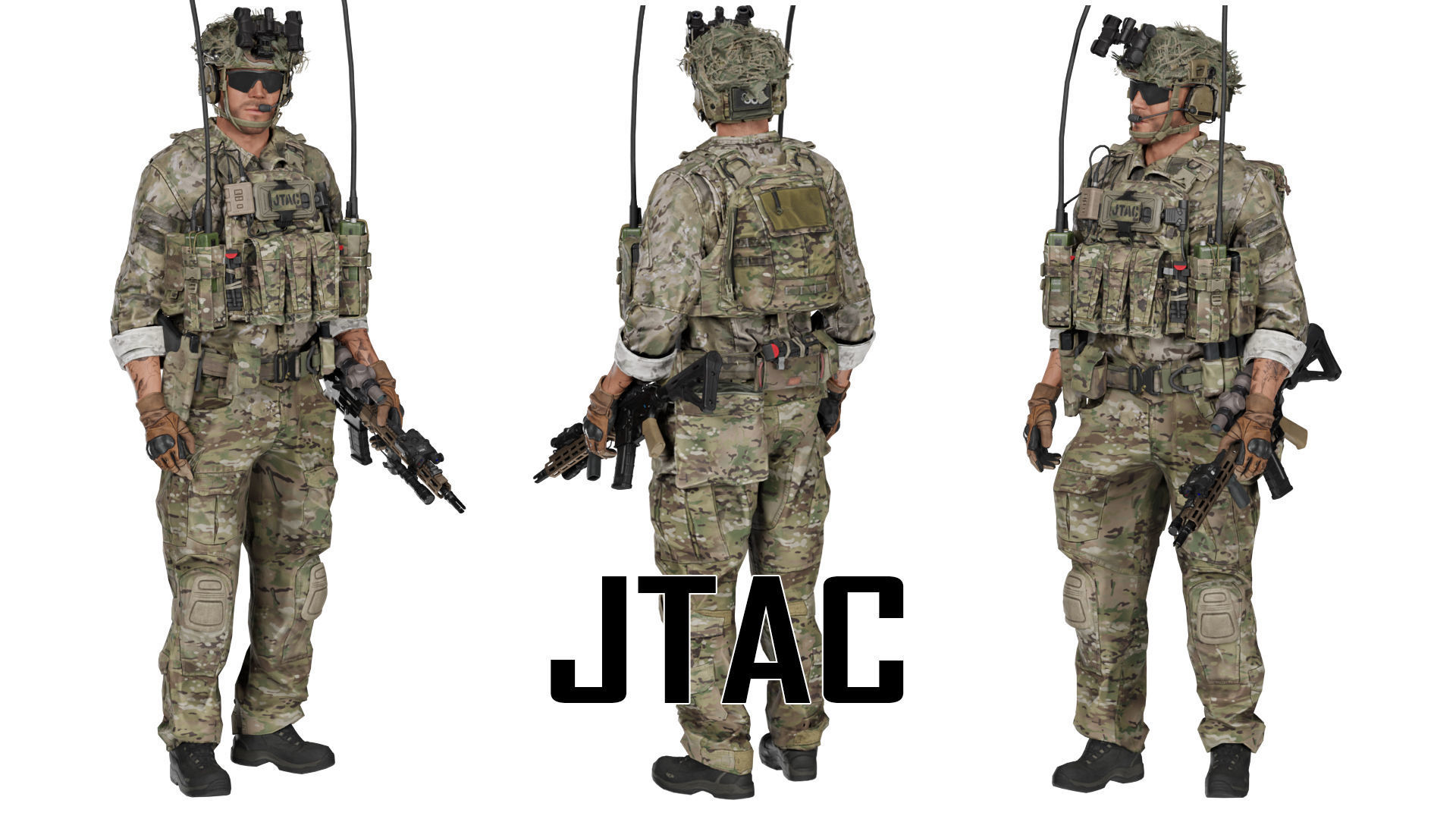 GAME READY RIGGED WESTERN SPECIAL OPERATIONS CHARACTER V2 Low-poly 3D model_12