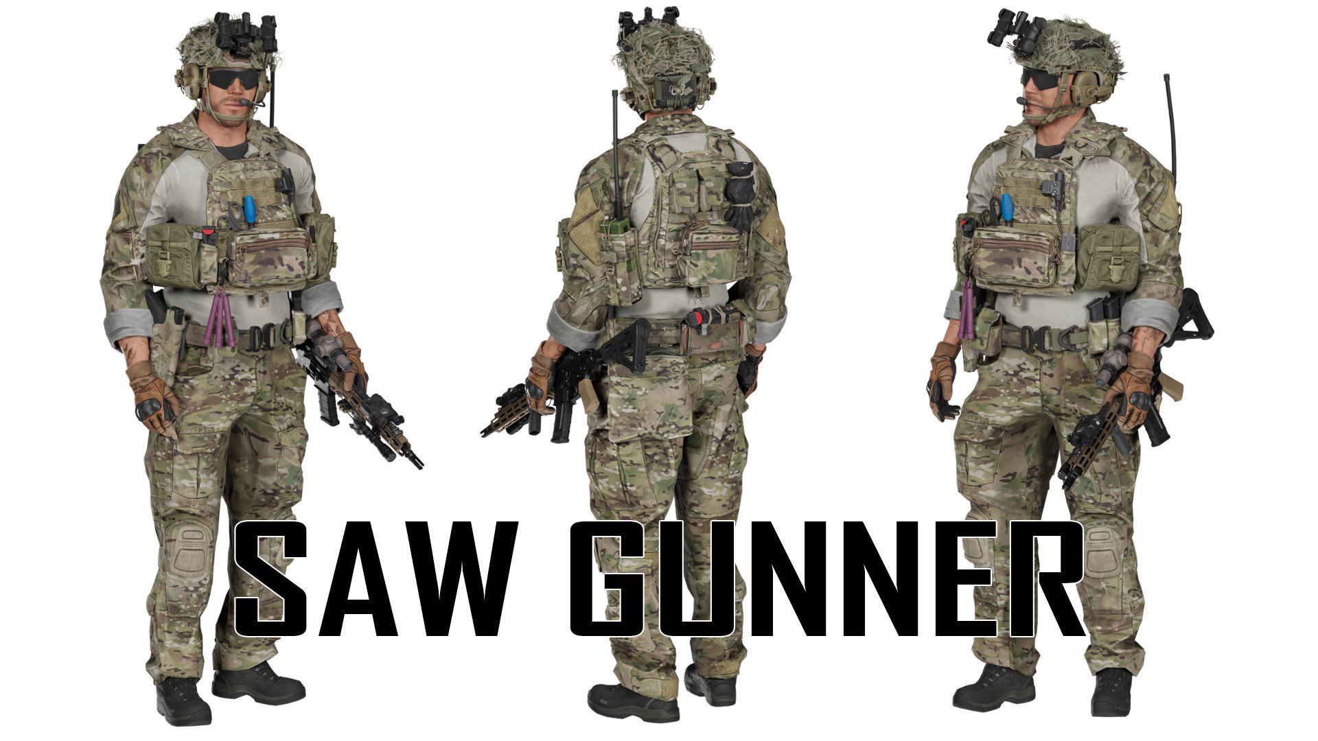 GAME READY RIGGED WESTERN SPECIAL OPERATIONS CHARACTER V2 Low-poly 3D model_14