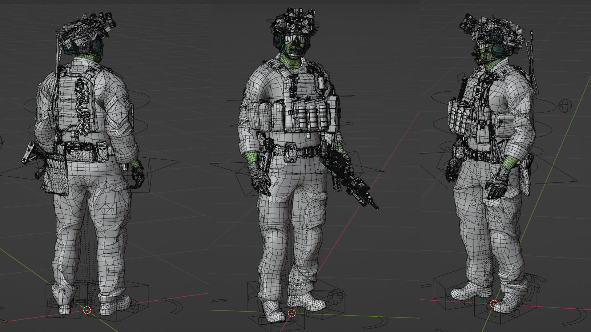 GAME READY RIGGED WESTERN SPECIAL OPERATIONS CHARACTER V2 Low-poly 3D model_35