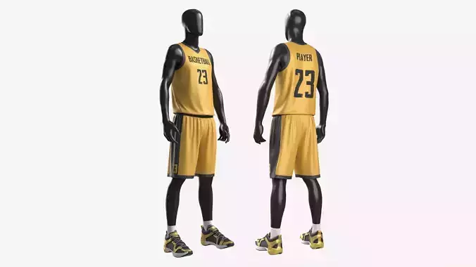Male Mannequin in Basketball Uniform Standing