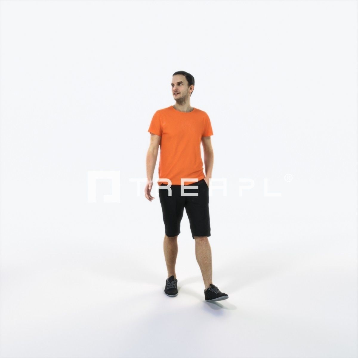 Jest 06H Explaining Summer Casual Walking Man Low-poly 3D model_1