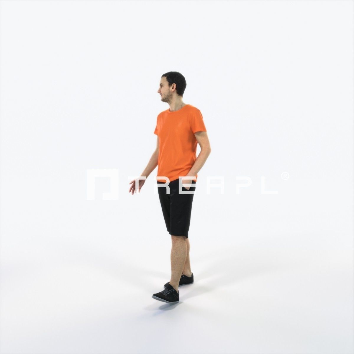 Jest 06H Explaining Summer Casual Walking Man Low-poly 3D model_6