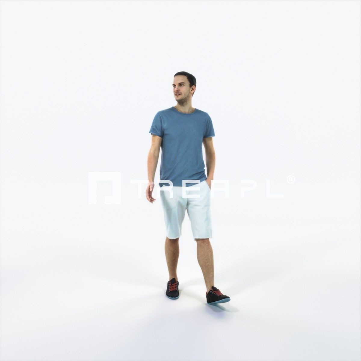 Jest 06E Explaining Summer Casual Walking Man Low-poly 3D model_1