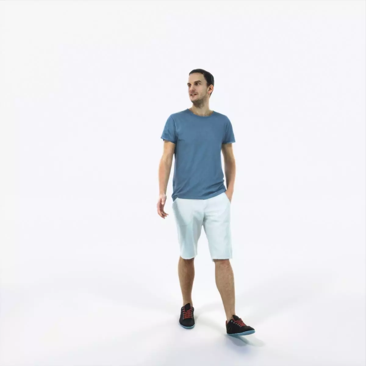 Jest 06E Explaining Summer Casual Walking Man Low-poly 3D model_0