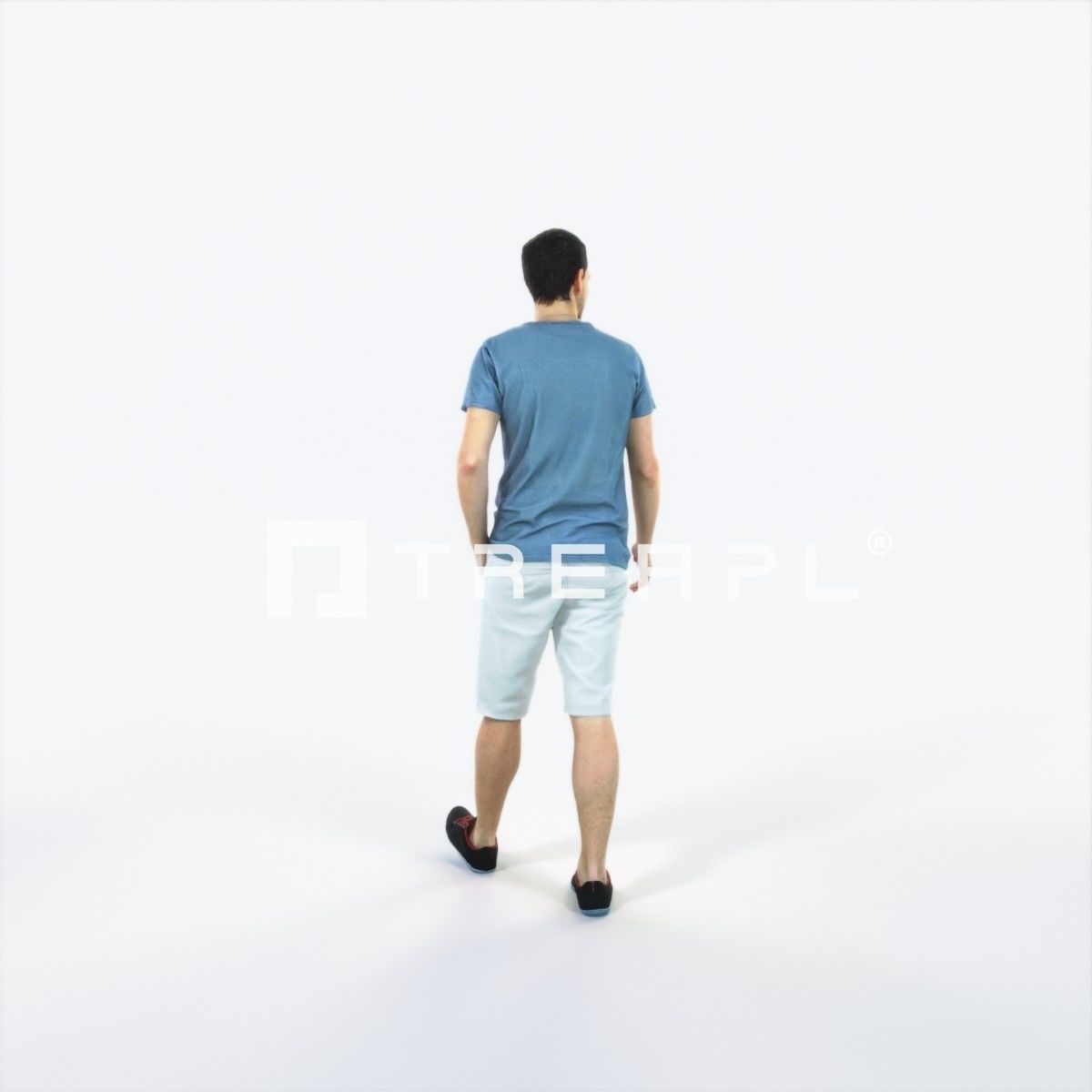 Jest 06E Explaining Summer Casual Walking Man Low-poly 3D model_4