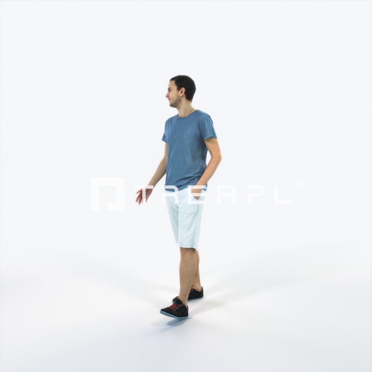 Jest 06E Explaining Summer Casual Walking Man Low-poly 3D model_6