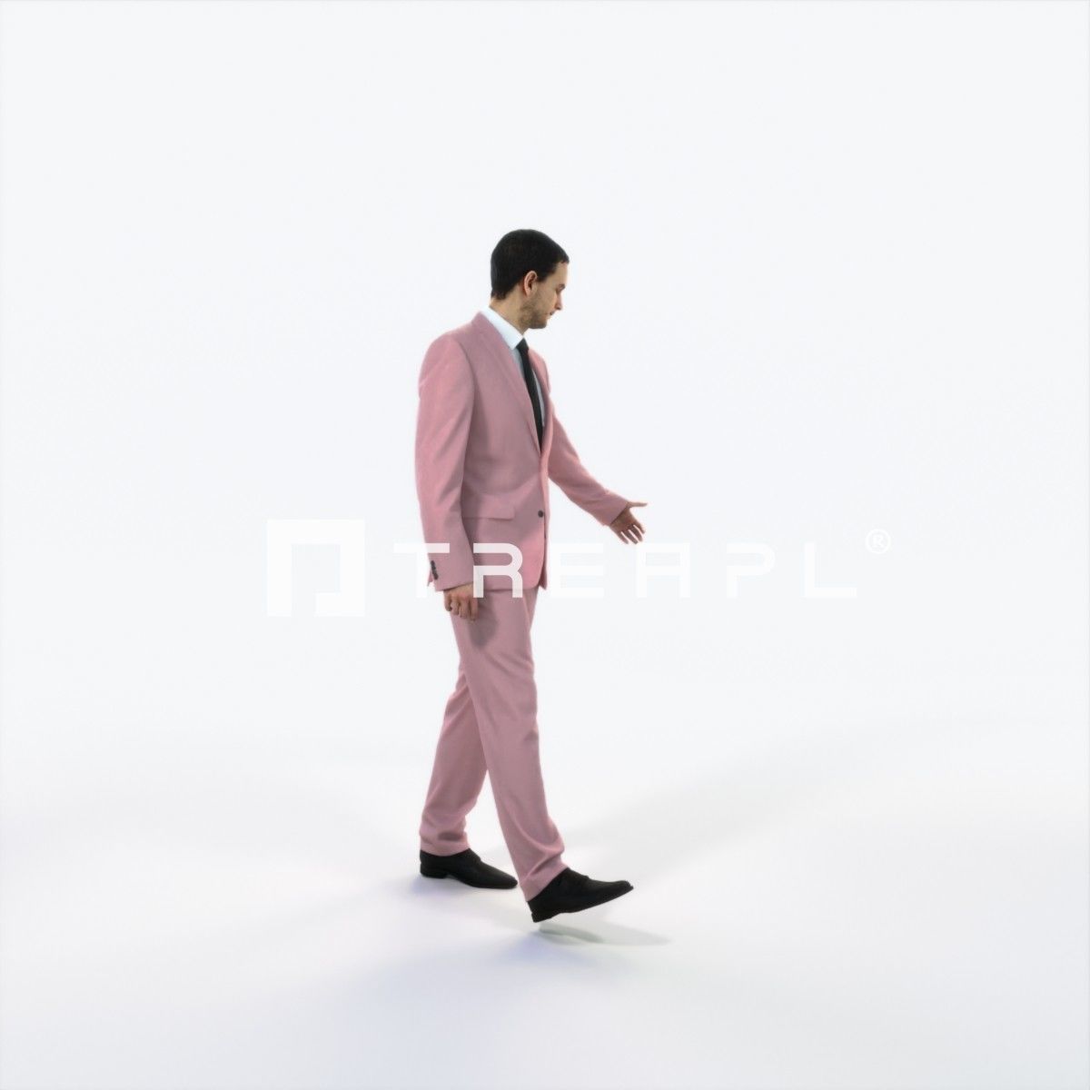 Jest 10I Couple walking Business Man Low-poly 3D model_2