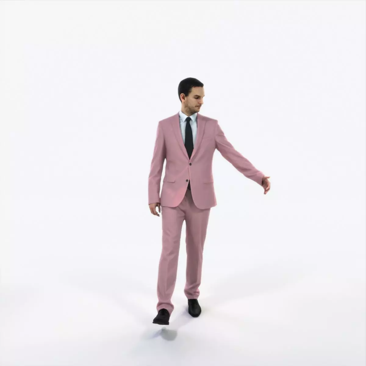 Jest 10I Couple walking Business Man Low-poly 3D model_0