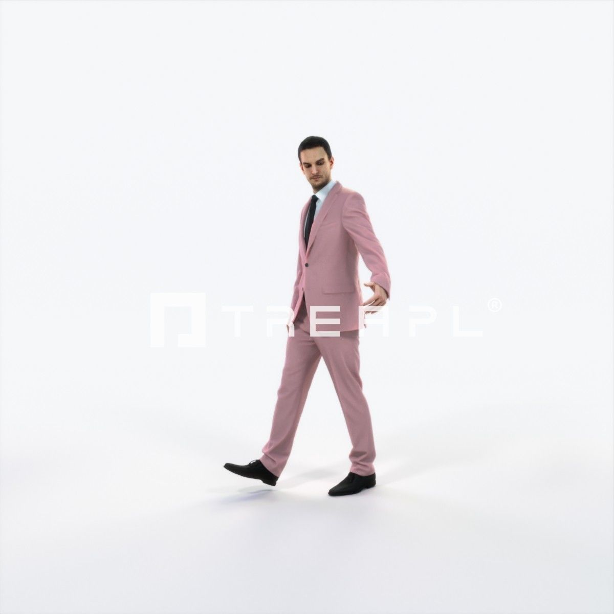 Jest 10I Couple walking Business Man Low-poly 3D model_6