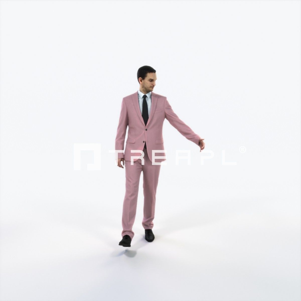 Jest 10I Couple walking Business Man Low-poly 3D model_1