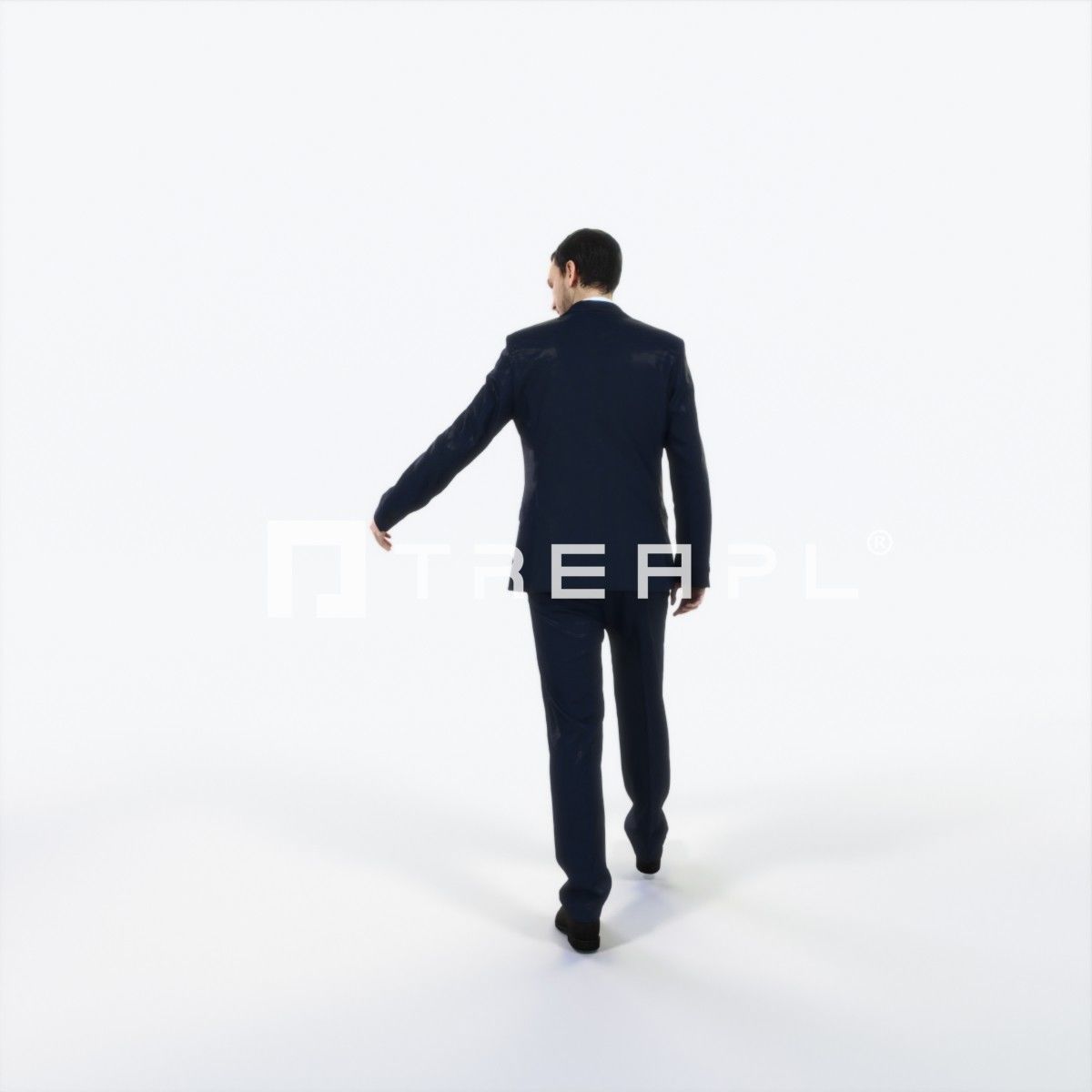 Jest 10E Couple walking Business Man Low-poly 3D model_4