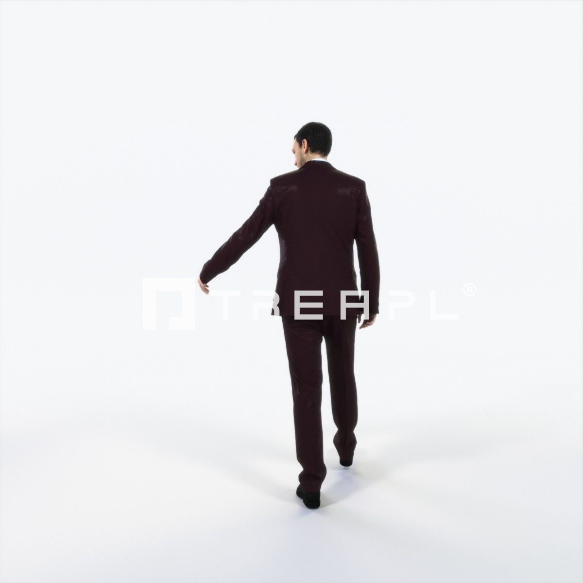 Jest 10D Couple walking Business Man Low-poly 3D model_4