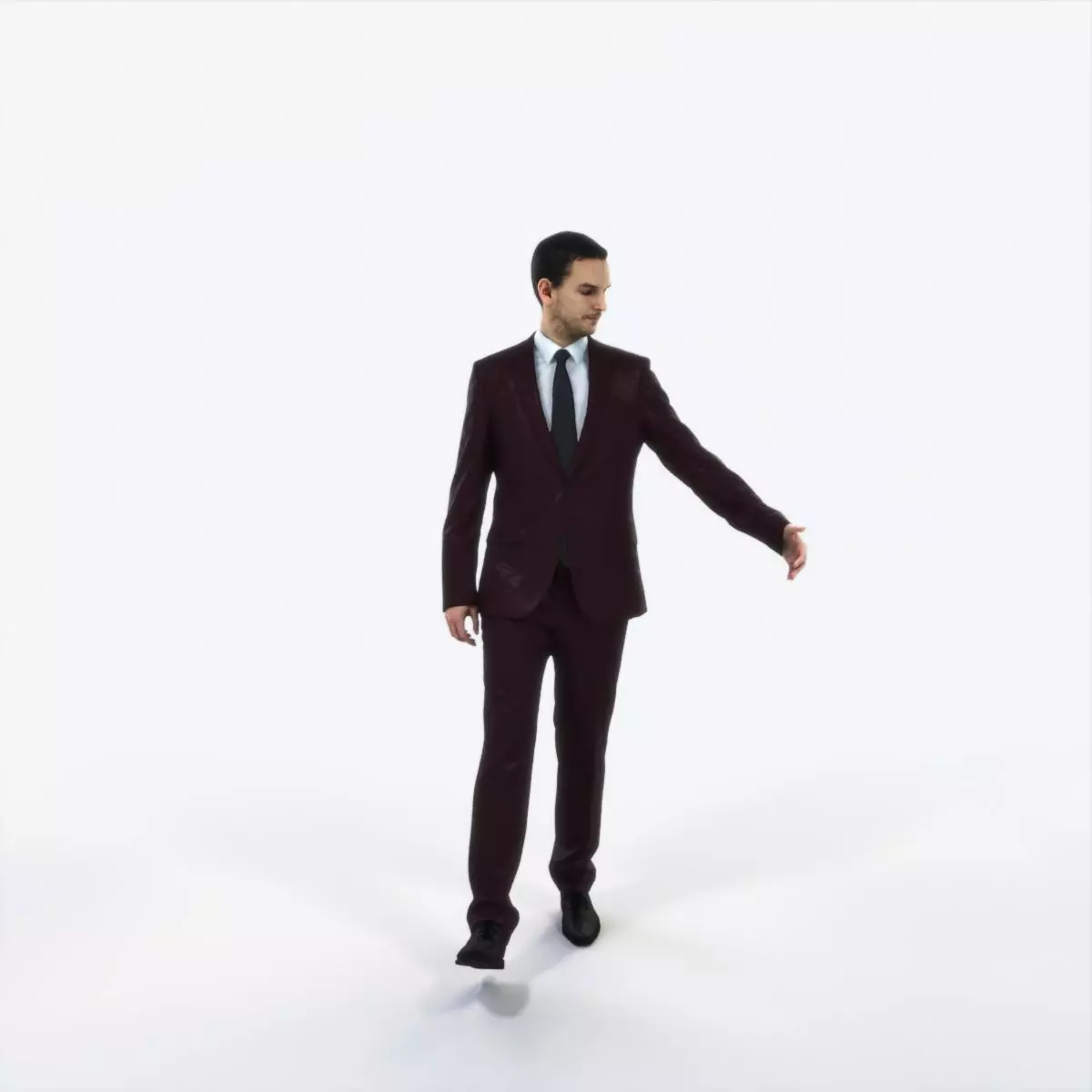 Jest 10D Couple walking Business Man Low-poly 3D model_0