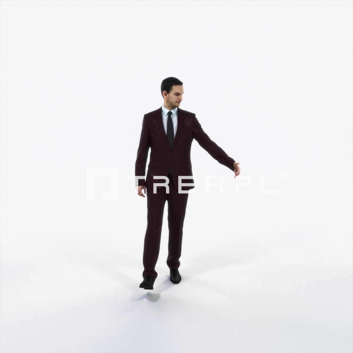Jest 10D Couple walking Business Man Low-poly 3D model_1