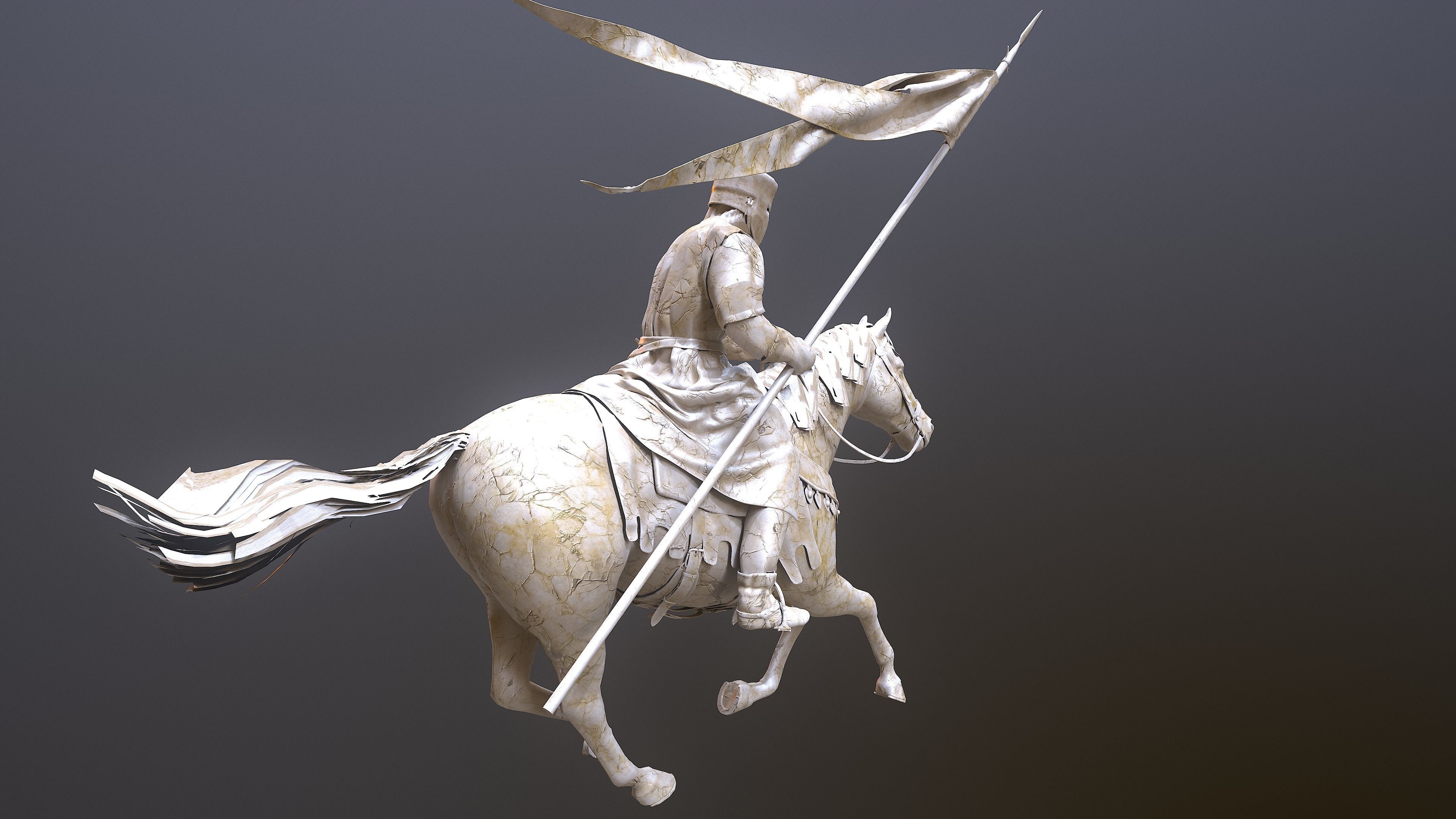 Champion of Chivalry The Marble Knight Low-poly 3D model_6