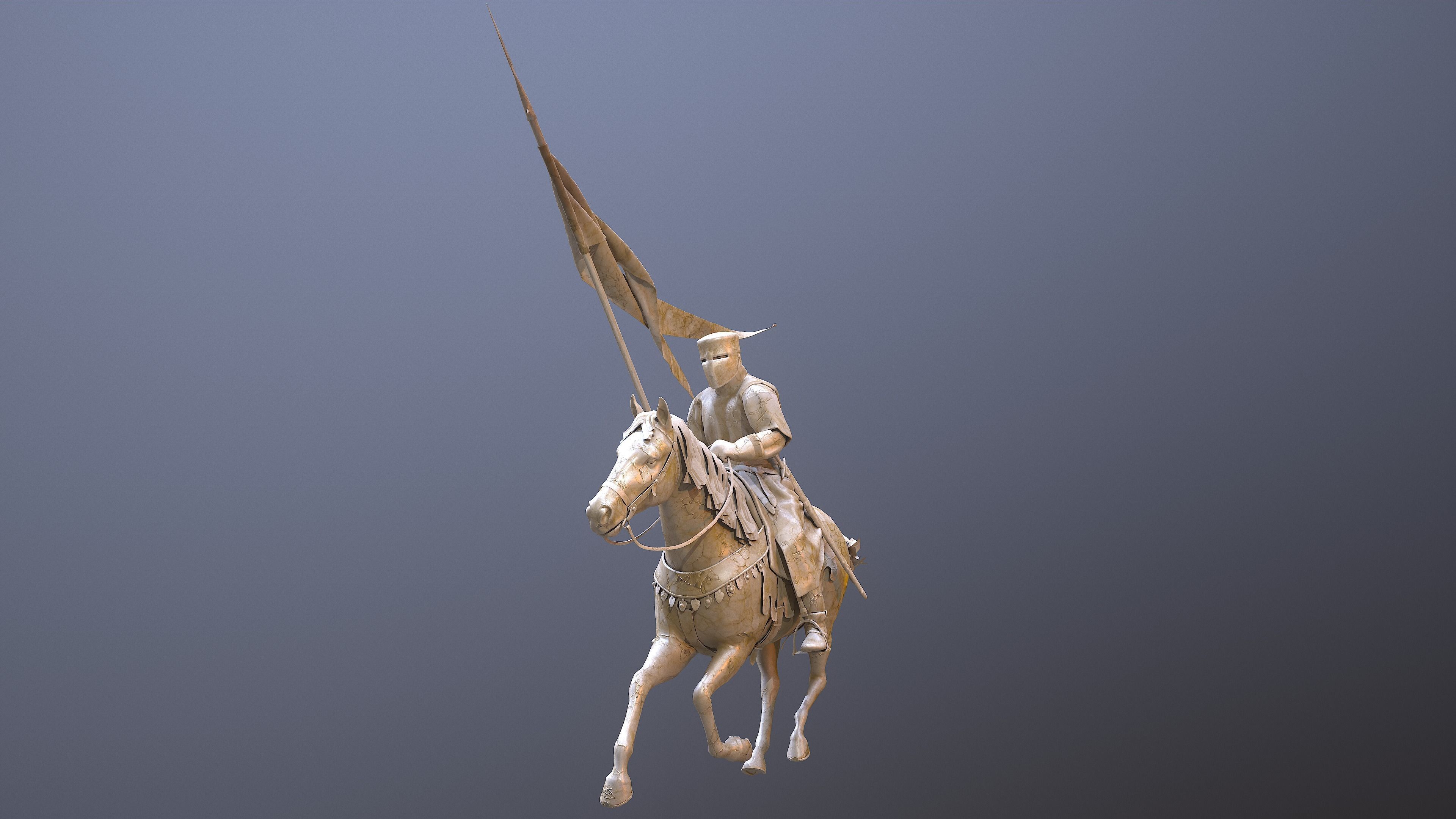 Champion of Chivalry The Marble Knight Low-poly 3D model_12