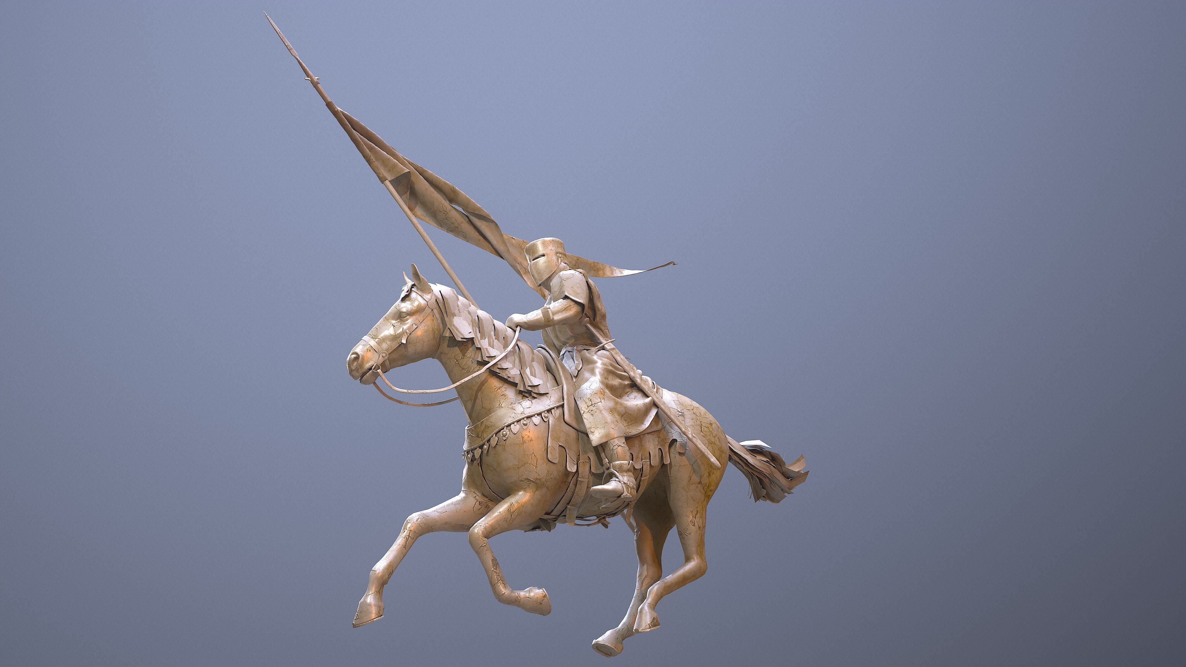 Champion of Chivalry The Marble Knight Low-poly 3D model_8
