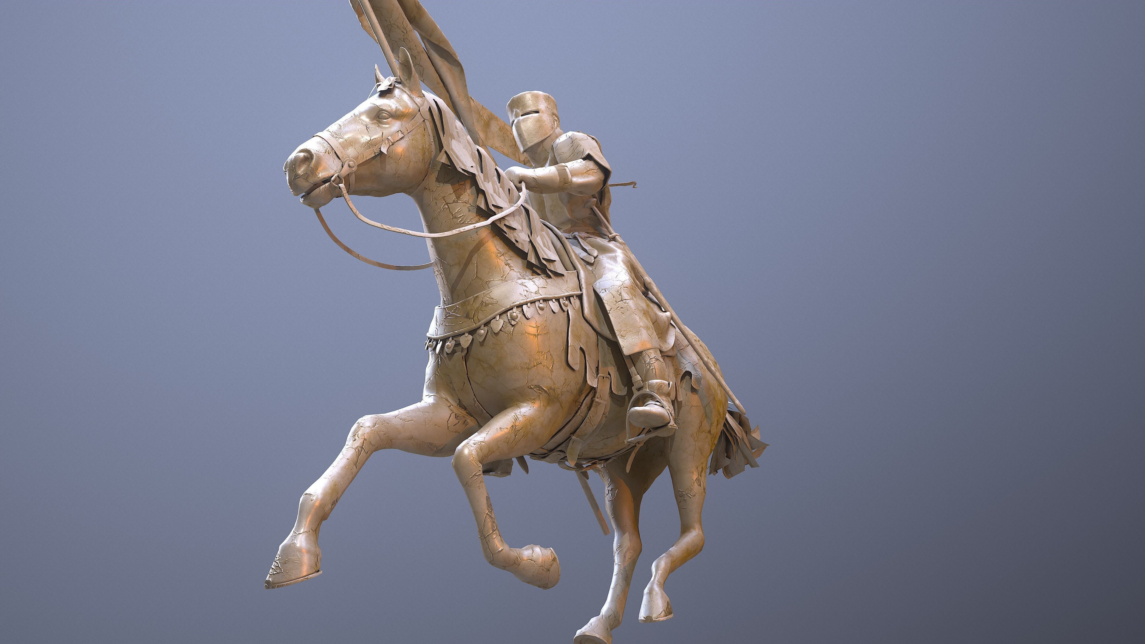 Champion of Chivalry The Marble Knight Low-poly 3D model_2